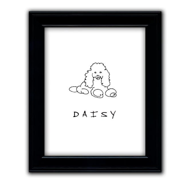 Personalized Dog Line Drawing Artwork