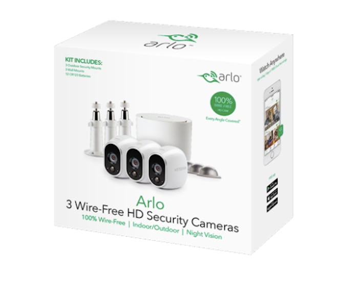 Arlo 720P HD Security Camera System VMS3330W - 3 Wire-Free Cameras with 3 Additional Wall Mounts and...