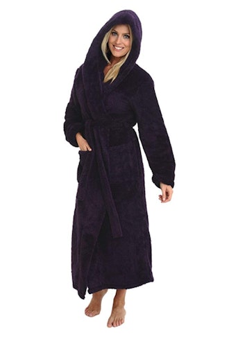 Alexander Del Rossa Women's Fleece Robe with Hood