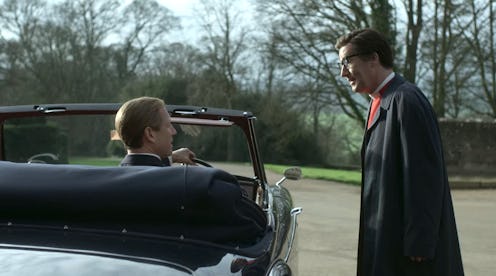 Tobias Menzies as Prince Philip and Tim McMullan as Dean Robin Woods in The Crown