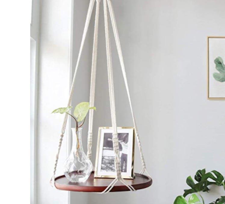 Mkono Macrame Hanging Shelf Indoor Plant Hanger