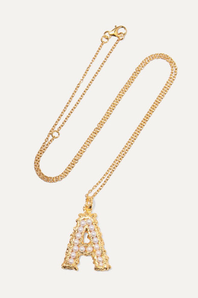 Alphabet Gold-Plated Pearl Necklace