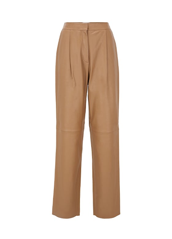 Regular-fit pants in plongé leather