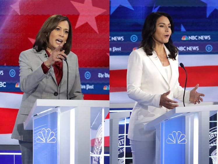 Kamala Harris and Tulsi Gabbard at the November 20, 2019 Democratic debate