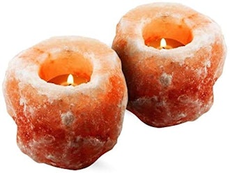 HemingWeigh Himalayan Salt Rock Candle Holder (2-Pack)