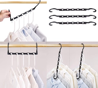 HOUSE DAY Black Magic Hangers Space Saving Clothes Hangers (Pack of 10)