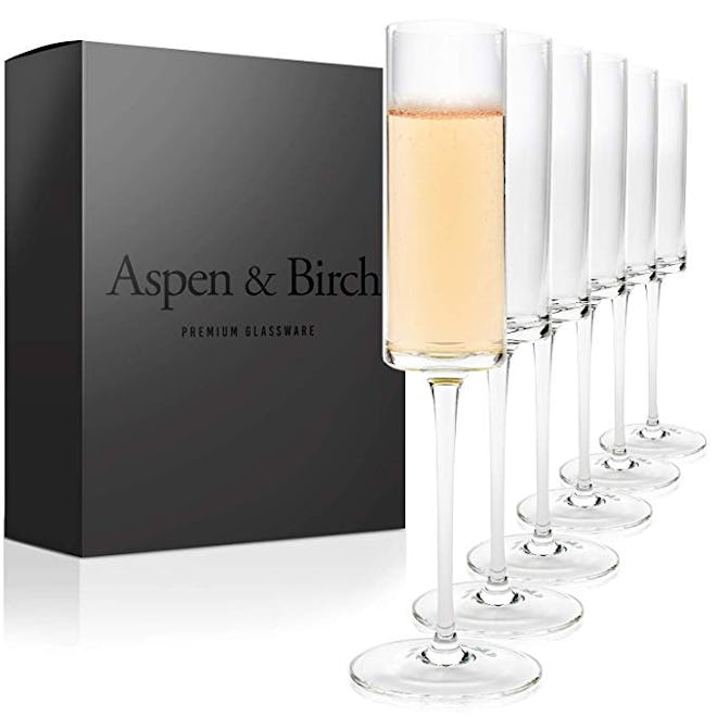 Aspen & Birch - Modern Champagne Flutes Set of 6