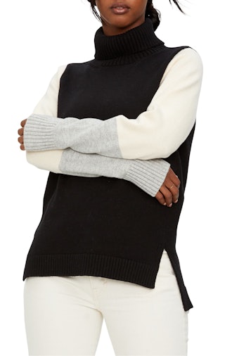 Noel Bristol Colorblock Turtleneck Sweater