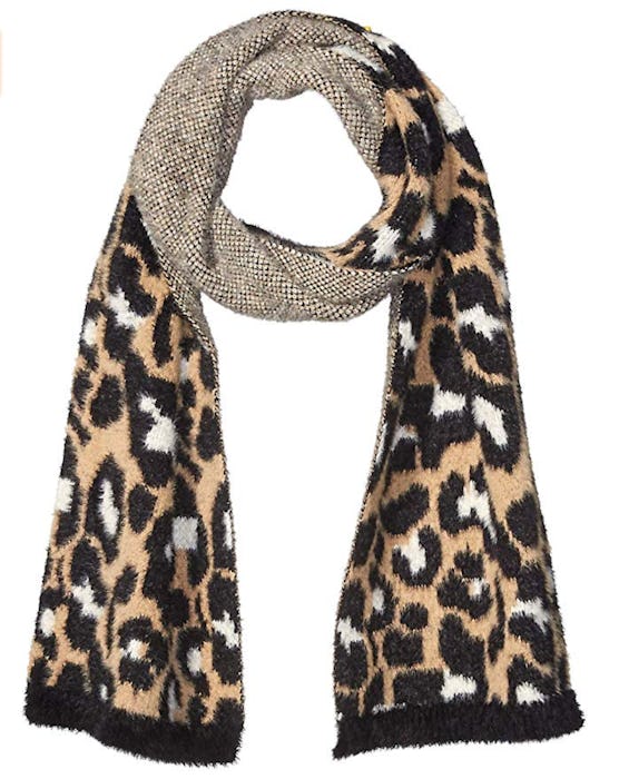 Daily Ritual Women's Animal Print Fuzzy Knit Scarf