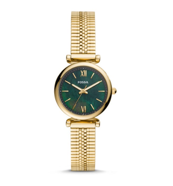 Carlie Mini Three-Hand Gold-Tone Stainless Steel Watch 