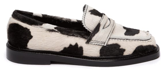 Nicole Saldana Jay Cow-printed Haircalf Loafer