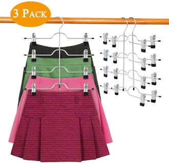 DOIOWN 4-Tier Skirt Hangers (3-Pack)