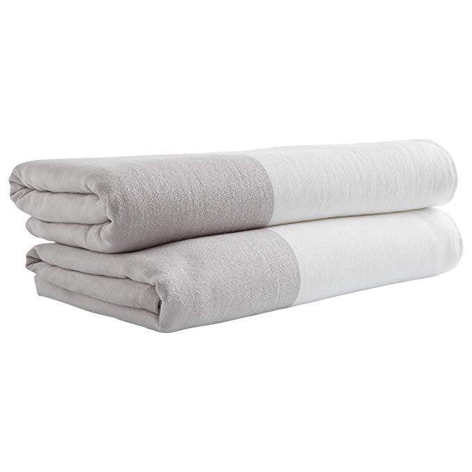 Rivet Contemporary Striped Cotton Bath Towels, Set of 2