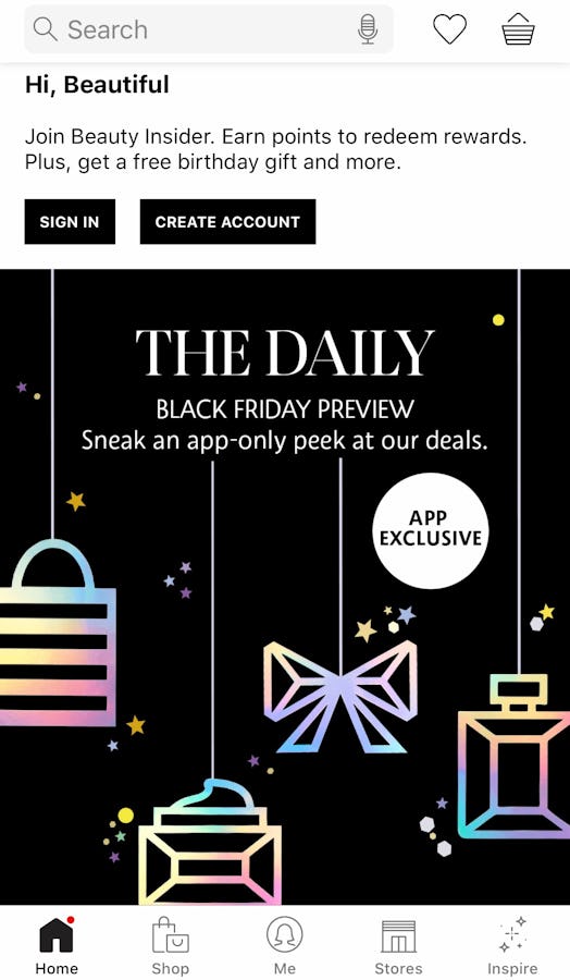 Sephora's Black Friday sale previews are live on the Sephora app. 