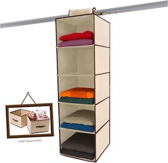 Ziz Home 5-Shelf Hanging Closet Organizer