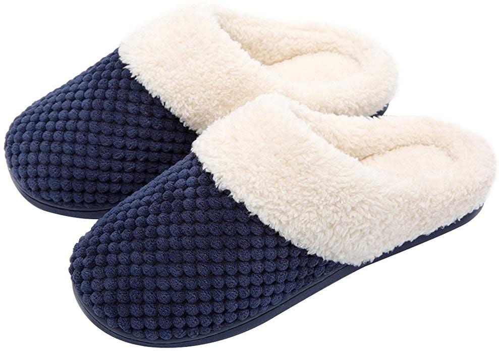 Cozy Indoor Floor Shoes,Nevera Closed Toe Comfort Memory Foam Slippers Rose Print Slipper Shoes Slip On Anti-Skid Sole