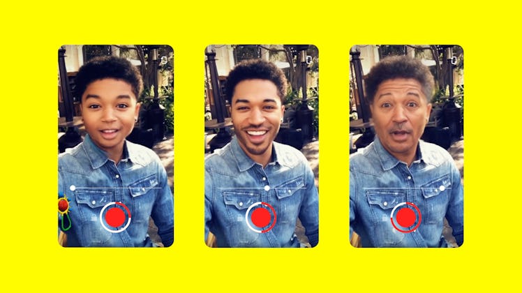 Snapchat's New Time Machine Lens allows you to change your age in less than a minutes with a slider.