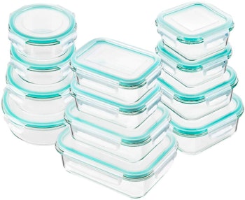 Bayco Glass Food Storage Containers with Lids (12 Lids, 12 Containers)