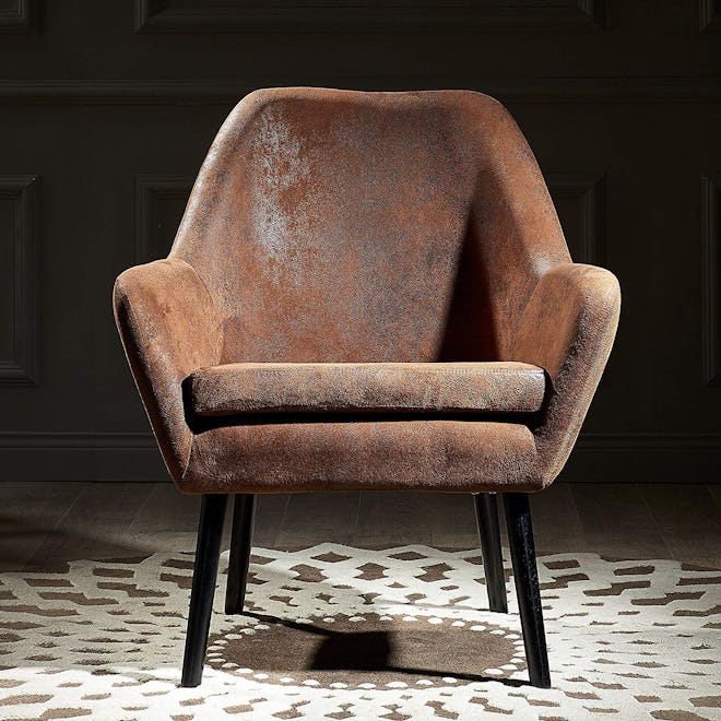 Versanora VNF-00033AF Divano Accent Chair, Aged Fabric Brown