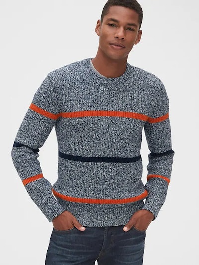 Marled Stripe Crewneck Sweater