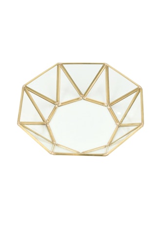 Gold Round Geometric Jewelry Tray
