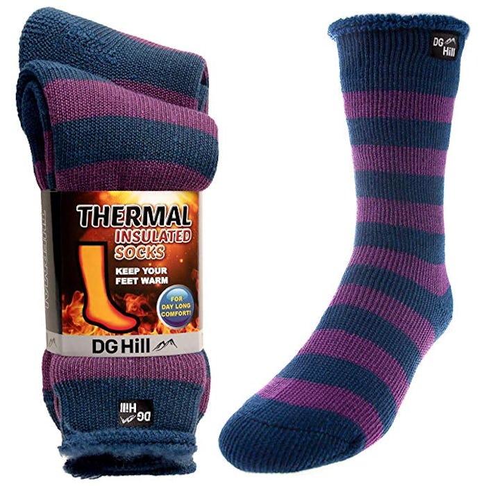 DG Hill 2 Pairs of Mens Thick Heat Trapping Insulated Boot Thermal Socks