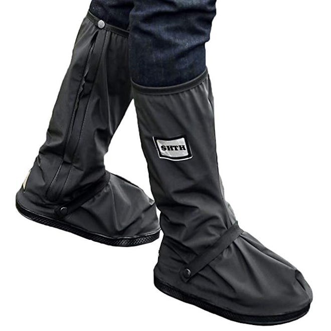 USHTH Black Waterproof Rain Boot Shoe Cover