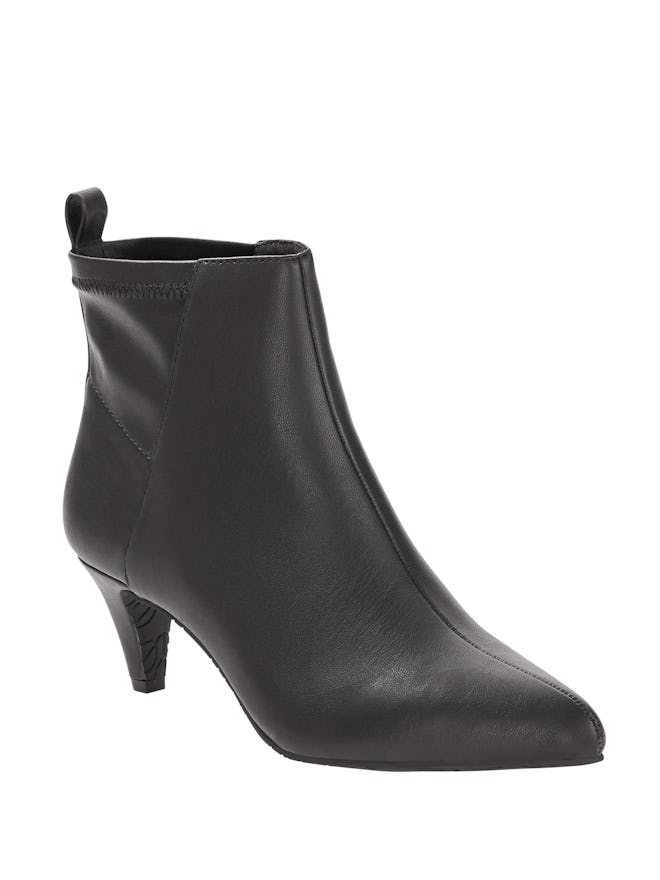 Melrose Ave Vegan Leather Slip-on Kitten Heel Bootie