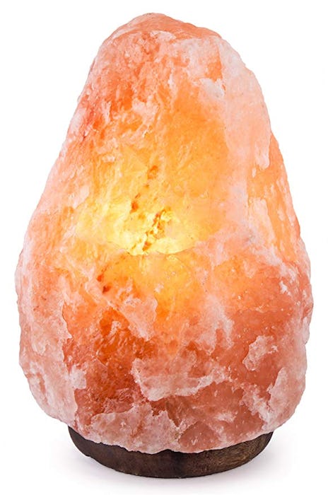 CRYSTAL DECOR  Natural Himalayan Salt Lamp On Wooden Base