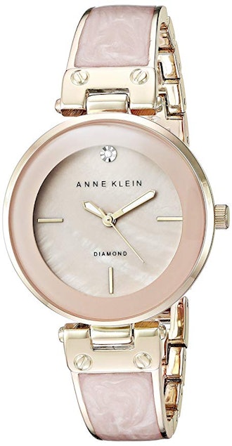 Anne Klein Women's Diamond-Accented Dial Bangle Watch