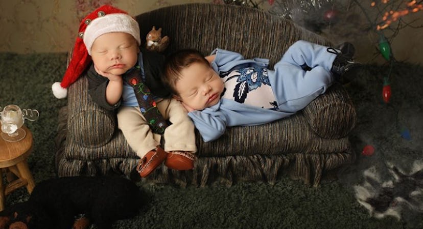 Newborns dressed as characters from 'Christmas Vacation' are charming the internet.
