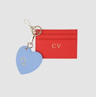 Red Double Cardholder and Key Ring Set