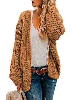 Astylish Women  Long Sleeve Chunky Knit Cardigan 