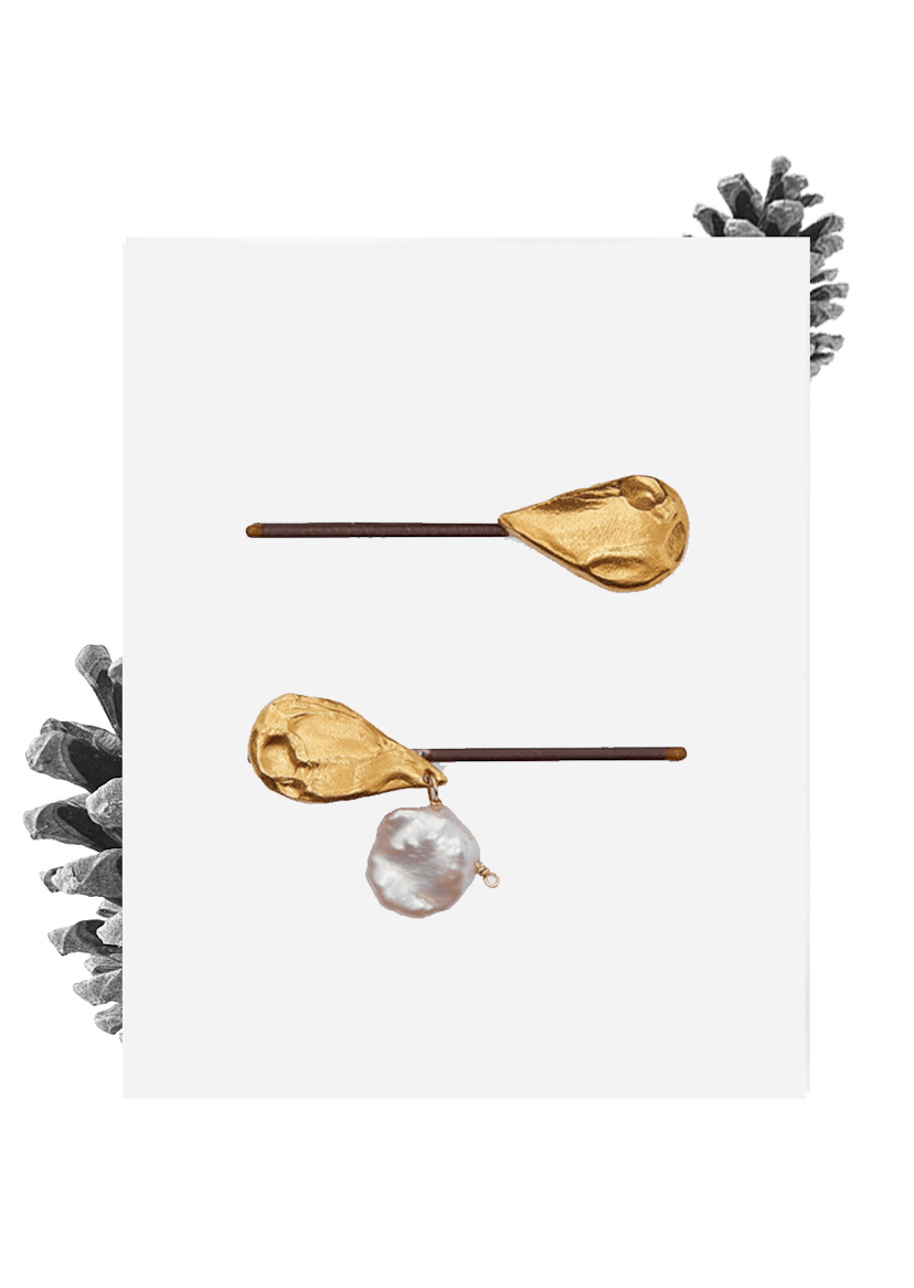 Alighieri Set of Two Gold-plated Pearl Hair Slides