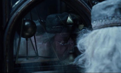 The Deathly Hallows symbol was hidden in Dumbledore's office early in the 'Harry Potter' movies.