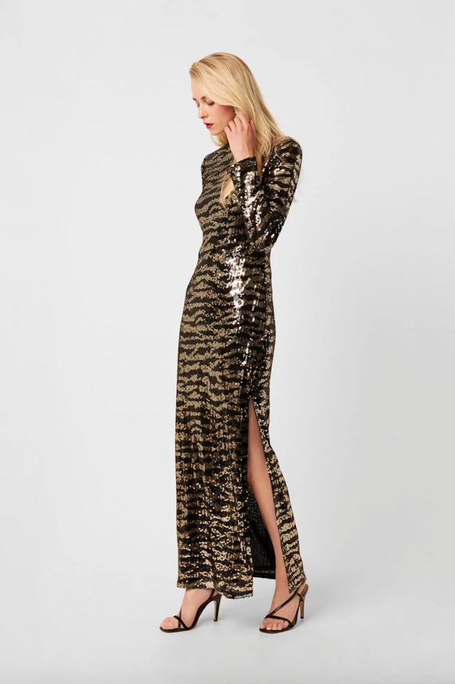 Ebba Tiger Sequin Split Maxi Dress