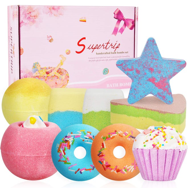 Supertrip Organic Bath Bombs Gift Set (Set of 9) 