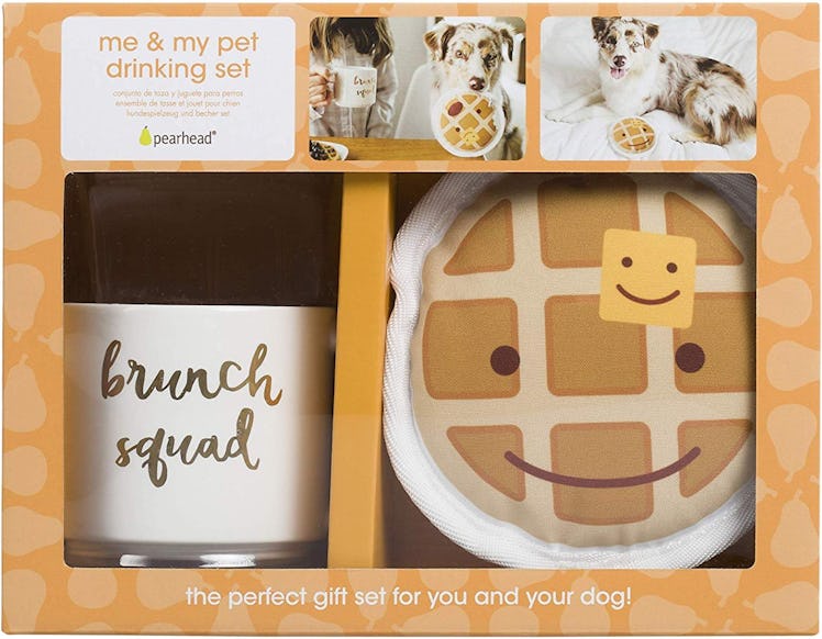 Pearhead Me & My Pet Brunch Squad Ceramic Mug & Dog Toy Gift Set, 14-oz