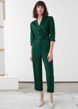 Shawl Collar Belted Boilersuit