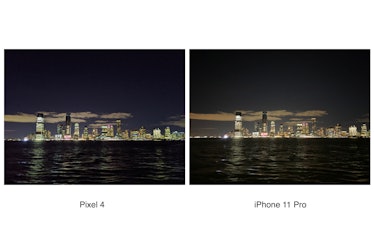 Pixel 4 vs. iPhone 11 Pro night shot