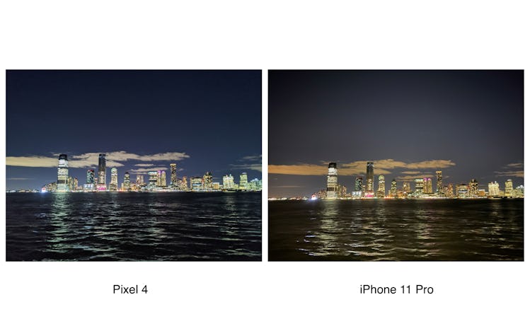 Pixel 4 Night Sight vs. iPhone 11 Pro Night Mode.