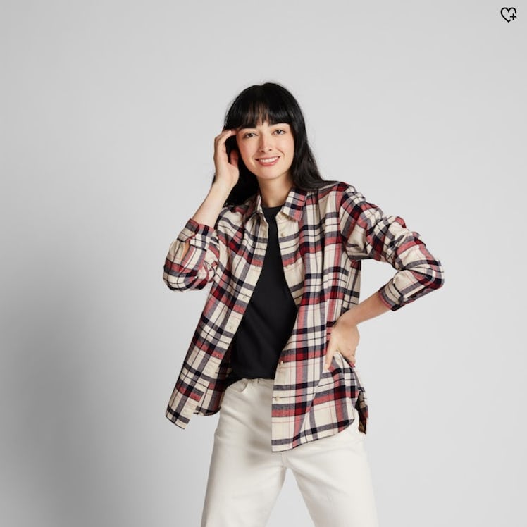 Women Flannel Checked Long-Sleeve Shirt