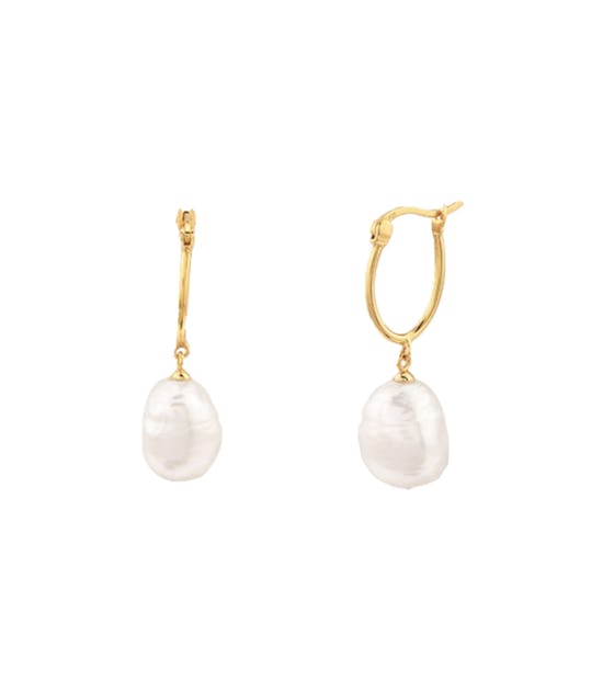Organic Pearl Hoops