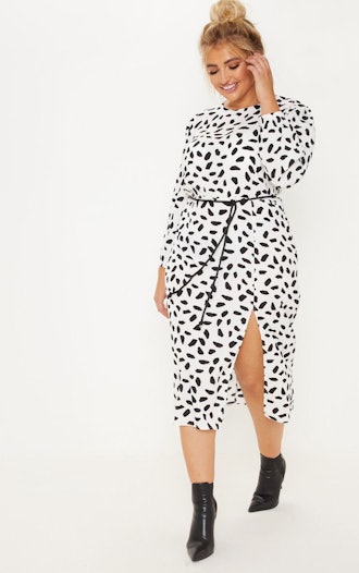 Plus Dalmatian Print Midi Dress