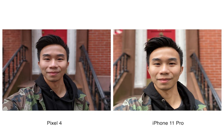 Pixel 4 portrait selfie comparison