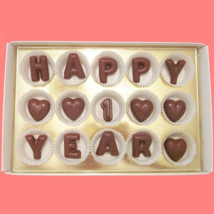 Happy 1 Year Large Milk Chocolate Letters by What Candy Says