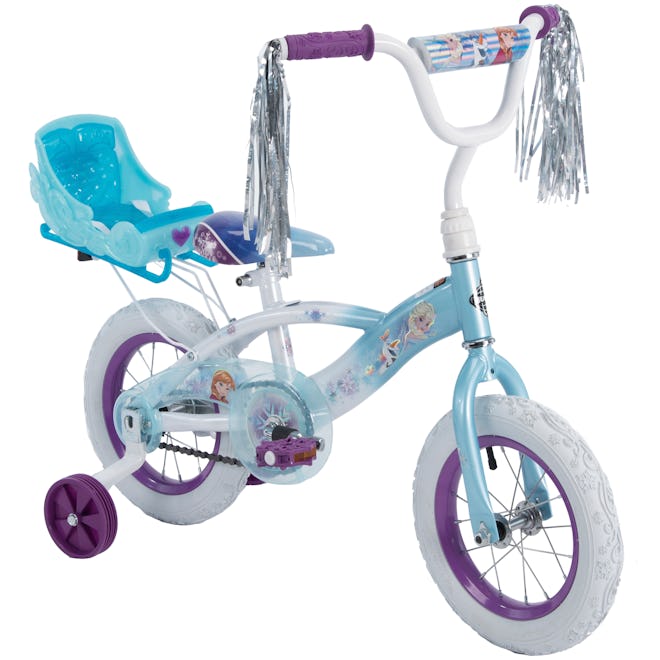 Disney Frozen 12" Girls' EZ Build Bike with Sleigh Doll Carrier, by Huffy