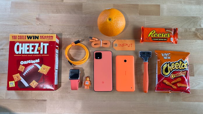 Oh So Orange Pixel 4 compared to orange things
