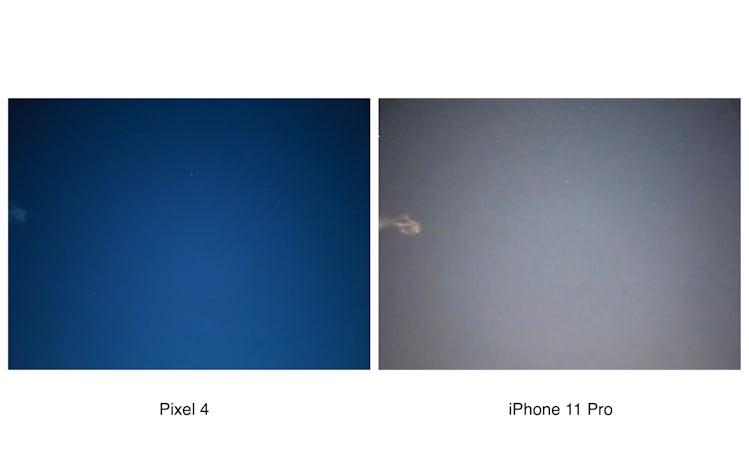 Pixel 4 vs. iPhone 11 Pro astrophography comparison