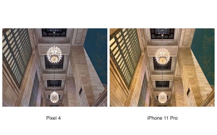 Google Pixel 4 vs. iPhone 11 Pro low-light camera comparison